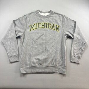 New Agenda by Perrin Michigan Wolverines Sweatshirt Mens Medium Gray Cotton